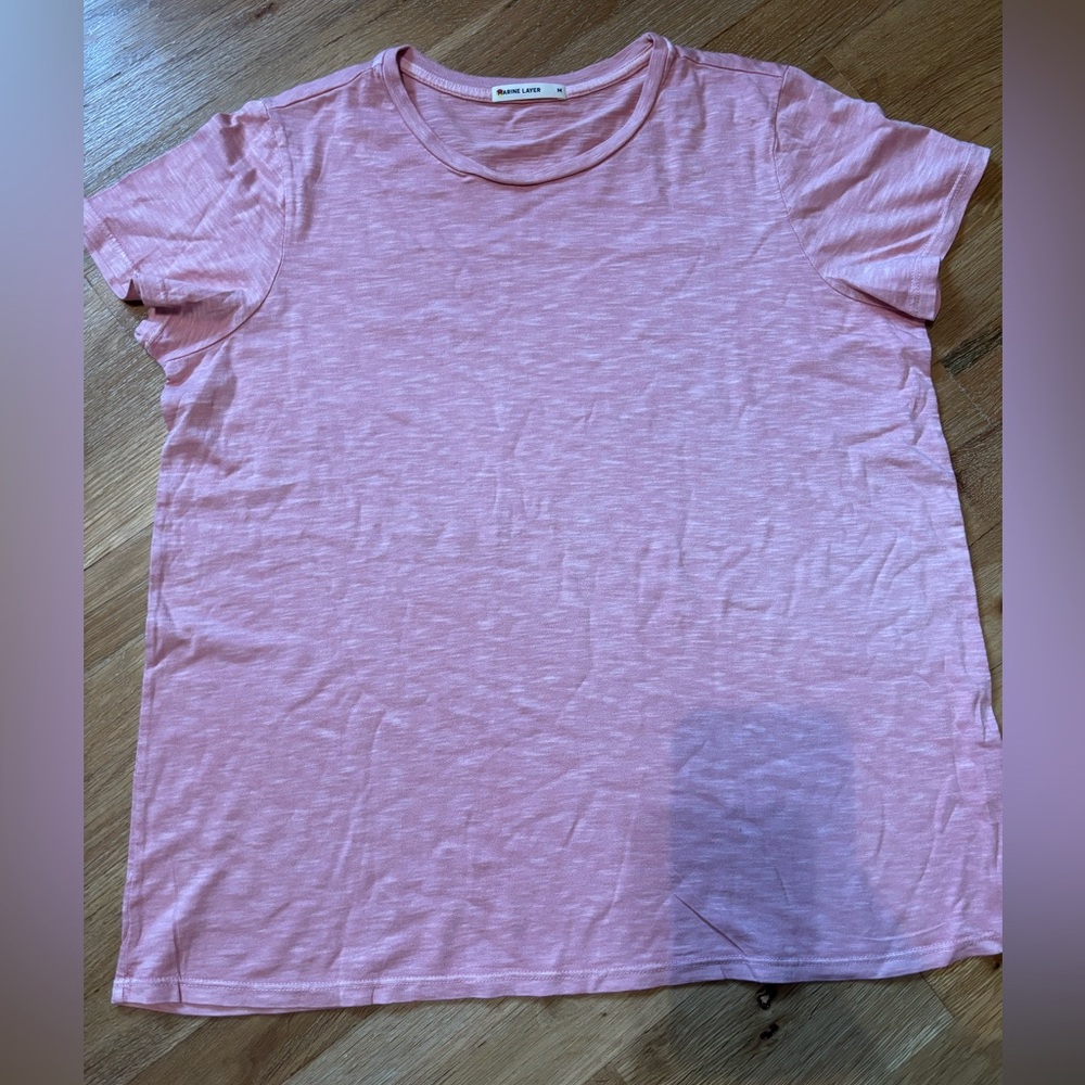 New- Women’s Marine Layer Pink Tee Short Sleeve - Sz Medium - Supima Cotton